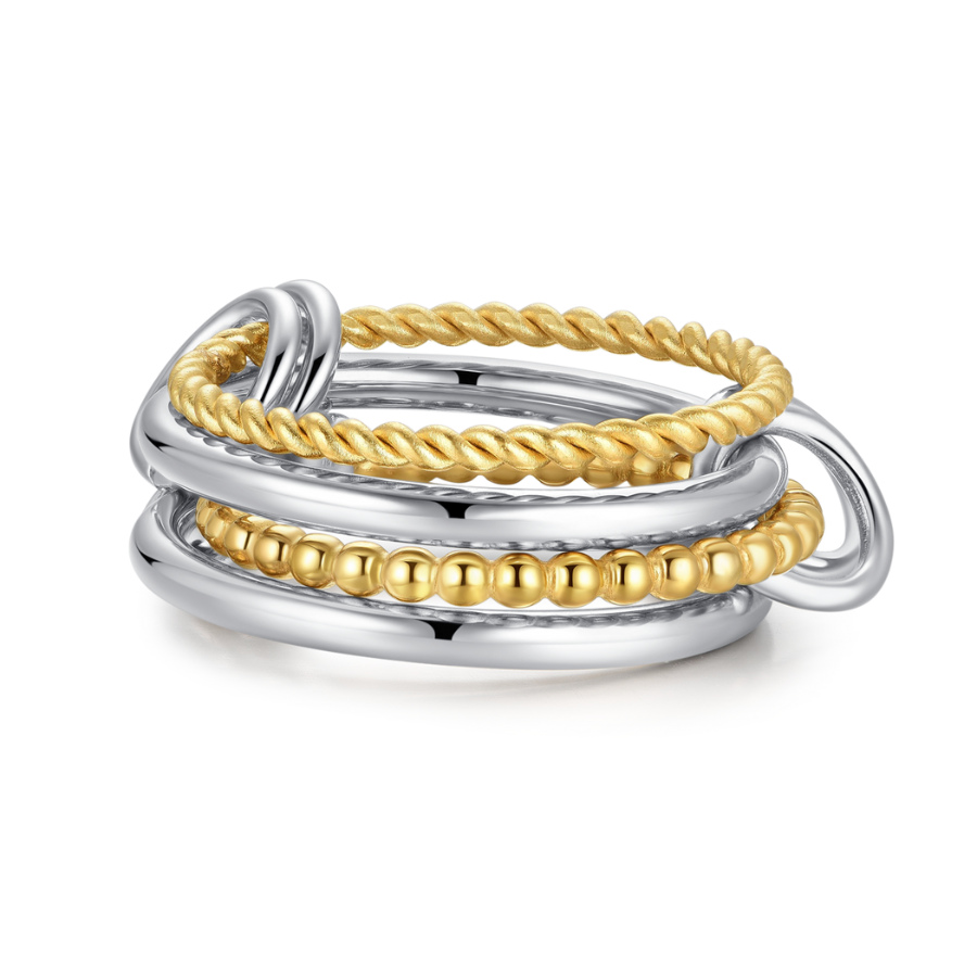 Purelei Anxiety Flow Ring - Spiral Ring Mit Drehbaren Kugeln Edelstahl