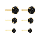 Round Dainty Ohrstecker Set 18K Vergoldet