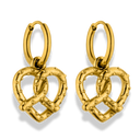 Salty Heart Pretzel Huggie Hoop Ohrringe 14K Vergoldet