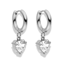 Simple Crystal Heart Huggie Ohrringe 14K Vergoldet