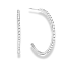 Simple Pave Hoop Ohrstecker 14K Vergoldet