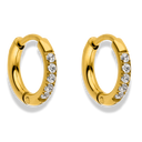 Simple Pave Huggie Ohrringe 14K Vergoldet