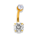 Simple Shiny Belly Piercing - Titan