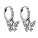 Sparkling Butterfly Huggie Hoop Ohrringe 14K Vergoldet