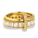 Square Pave Infinity Flow Ring 14K Vergoldet