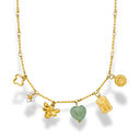 Summer Soul Green Charm Kette 14K Vergoldet