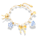 Sweet Paradise Ribbon Charm Bracelet 14K Gold Plated