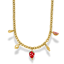 Sweet Paradise Strawberry Charm Necklace 14K Gold Plated