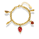 Sweet Paradise Strawberry Charm Bracelet 14K Gold Plated