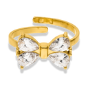 Bague nœud en forme de larme plaquée or 14 carats