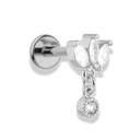 Tiny Dangle Lotus Labret Piercing - Titan