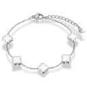 Mini bracelet Abbaddon en nacre et feuille porte-bonheur plaqué or 14 carats