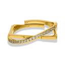 Twin Pave Ring 14K Gold Plated