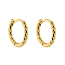 Twisted Simple Huggie Ohrringe 14K Vergoldet