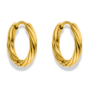 Twisted Huggie Ohrringe 14K Vergoldet