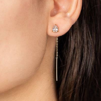 Boucles d'oreilles pendantes en forme de larme Hi-Life Signature, plaqué or 14 carats
