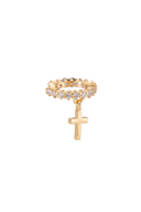 Pave Huggie Cross Ear Cuff 