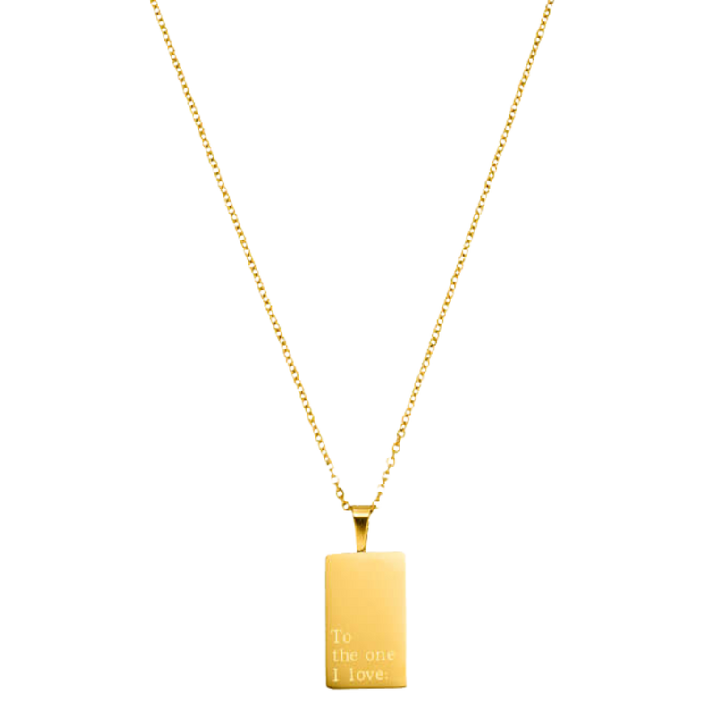 To The One I Adore Engraved Necklace 14K Gold Plated