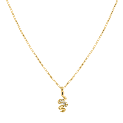 Pave Snake Necklace 14K Gold Plated