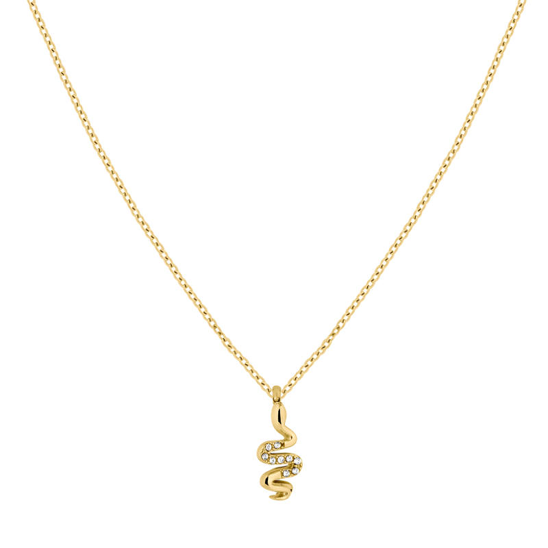 Pave Snake Necklace 14K Gold Plated