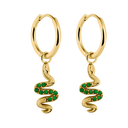 Pave Snake Huggie Earrings 14K Gold Plated