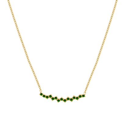 Pave Snake Track Necklace 14K Gold Plated