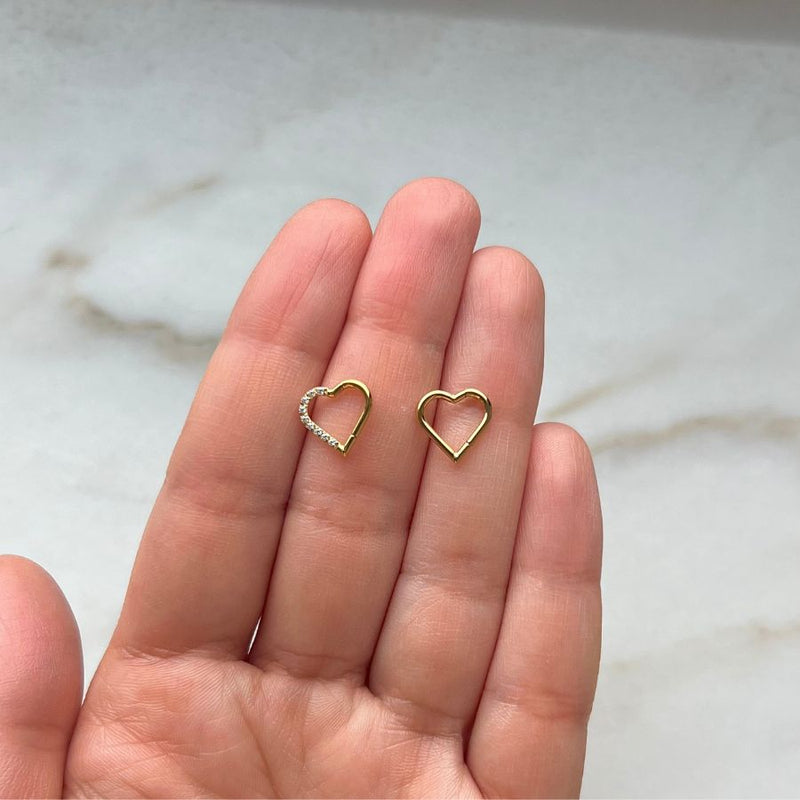 Heart Shape Clicker Piercing 18K Gold Plated