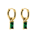 Boucles d'oreilles Huggie baguette en cristal calme 14K