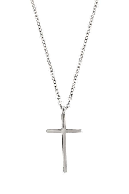 Divine Cross Necklace Silver