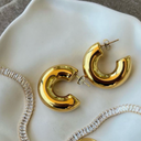 BOLD HOOP EARRINGS 18K GOLD PLATED - SMALL