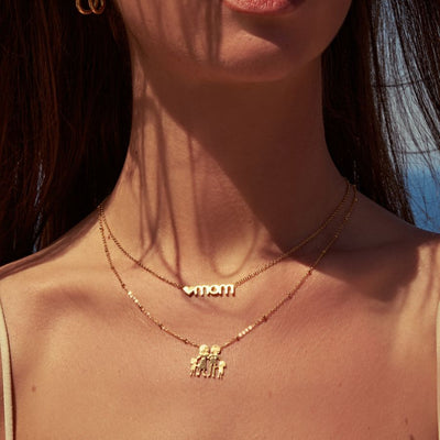 Mom Love Necklace 18K Gold Plated
