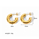 BOLD HOOP EARRINGS 18K GOLD PLATED - SMALL