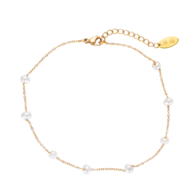 8 Pearl Anklet 14K Gold Plated