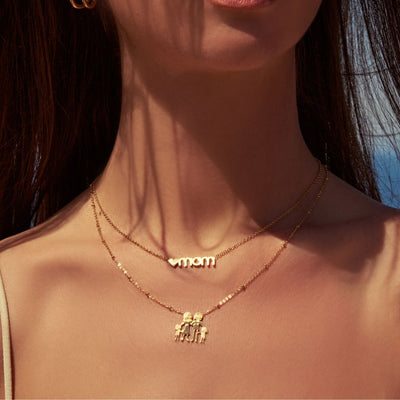Family First Necklace 14K Gold Plated