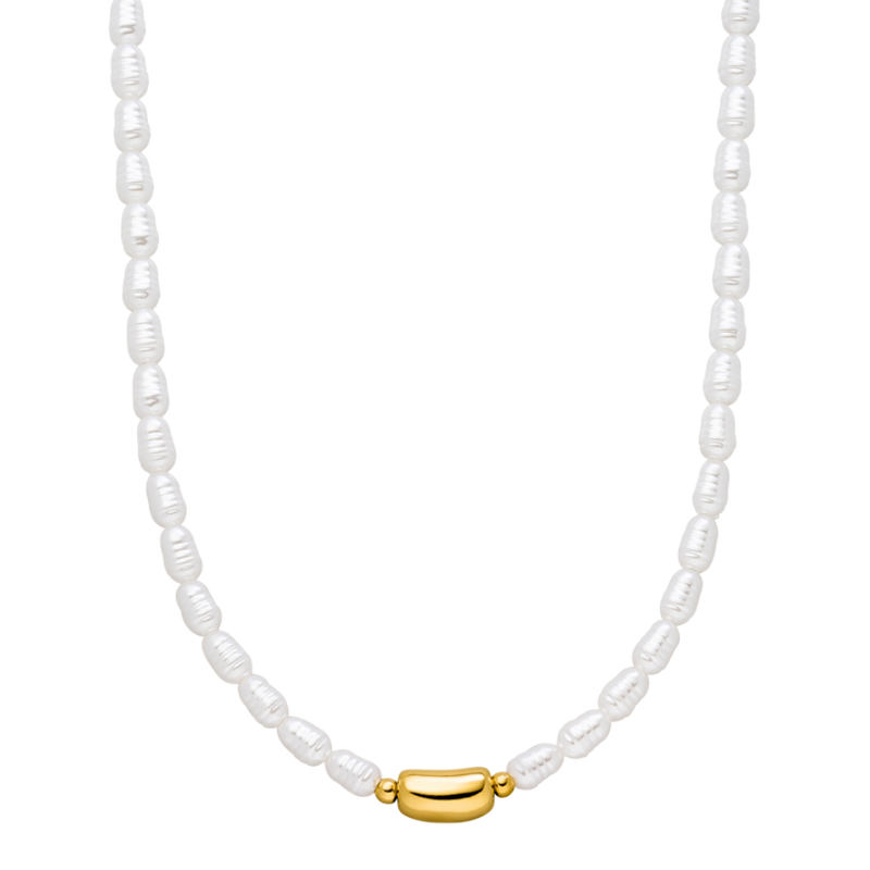 Abaddon Pearl Bead Necklace 14K Gold Plated