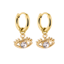 Abbaddon Eye Huggie Earrings 14K Gold Plated