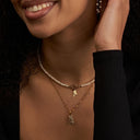 Initial Pearl Necklace 14K Gold Plated