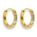 Baguette Pave Huggie Hoop Ohrringe 14K Vergoldet