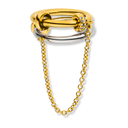 Bi-Color Double Chained Ring 14K Vergoldet