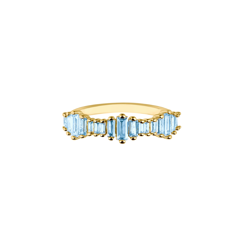 Precious Baguette Ring 18K Gold Plated