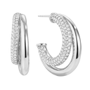 Bold Double Pave Ohrstecker 14K Vergoldet