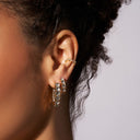 Bold Pave Huggie Hoop Earrings - Small