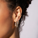 Bold Pave Huggie Hoop Earrings - Small