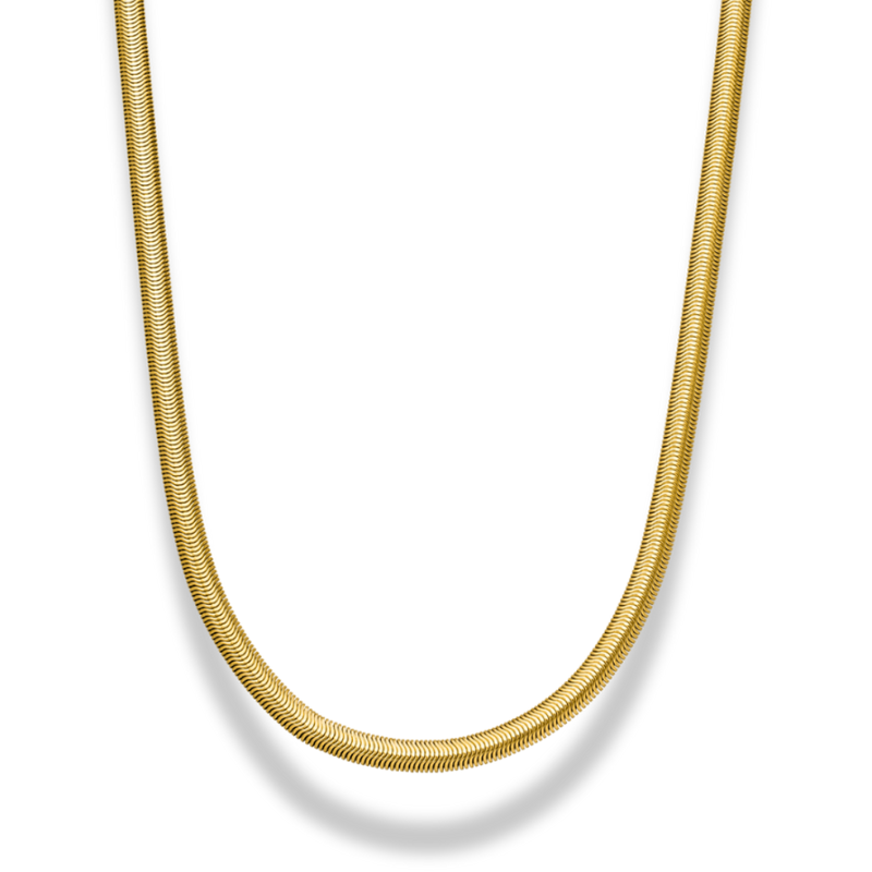 Bold Sleek Necklace 14K Gold Plated