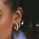 Bold Pave Huggie Hoop Ohrringe - Small