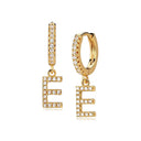 Hi-Life Letter Huggie Earrings 18K Gold Plated