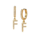 Hi-Life Letter Huggie Earrings 18K Gold Plated