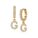 Hi-Life Letter Huggie Earrings 18K Gold Plated