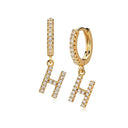 Hi-Life Letter Huggie Earrings 18K Gold Plated