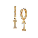 Hi-Life Letter Huggie Earrings 18K Gold Plated